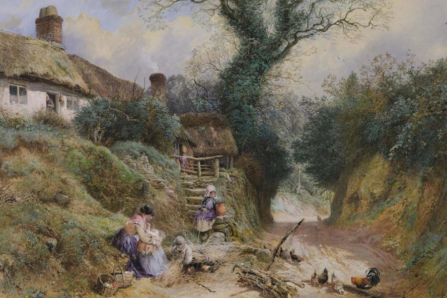 Myles Birket Foster Lane Scene
